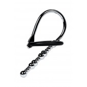 Серебристый уретральный плаг-бусины TOYFA Metal с мягким фиксириющим кольцом - ToyFa - купить с доставкой в Курске