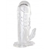 Прозрачная гелевая насадка с клиторальным отростком - 13 см. - Toyfa Basic - в Курске купить с доставкой