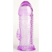 Фиолетовая гелевая насадка с шипами - 13 см. - Toyfa Basic - в Курске купить с доставкой