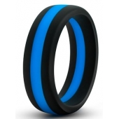 Черно-синее эрекционное кольцо Silicone Go Pro Cock Ring - Blush Novelties - в Курске купить с доставкой