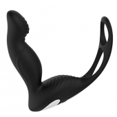 Черный вибромассажер простаты P-PLEASER W ERECTION ENHANCE - Dream Toys - в Курске купить с доставкой