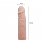 Закрытая телесная насадка-фаллос - 17 см. - Sex Expert - в Курске купить с доставкой