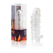 Закрытая прозрачная рельефная насадка Crystal sleeve - 13 см. - Erowoman-Eroman - в Курске купить с доставкой