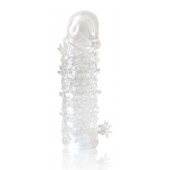 Закрытая прозрачная рельефная насадка Crystal sleeve - 13 см. - Erowoman-Eroman - в Курске купить с доставкой