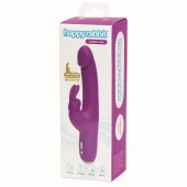 Фиолетовый перезаряжаемый вибратор Rabbit Slimline Curve Rechargeable - 24 см. - Happy Rabbit