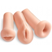 Комплект из 3 мастурбаторов All 3 Holes: вагина, анус, ротик - Pipedream - в Курске купить с доставкой