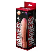 Телесная изогнутая насадка на Harness с коннектором BLACK LINE - 17 см. - LOVETOY (А-Полимер) - купить с доставкой в Курске