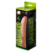 Телесная изогнутая насадка на Harness с коннектором GREEN LINE - 18 см. - LOVETOY (А-Полимер) - купить с доставкой в Курске