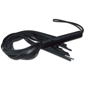 Чёрная кожаная плеть с жесткой ручкой - 63 см. - Sitabella - купить с доставкой в Курске