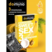 Презервативы для орального секса DOMINO Sweet Sex с ароматом тропических фруктов - 3 шт. - Domino - купить с доставкой в Курске