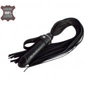 Черная плеть  Ковбой  с ручкой-фаллосом - 55 см. - Sitabella - купить с доставкой в Курске