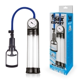 Прозрачная вакуумная помпа Sex Expert с манометром - Sex Expert - в Курске купить с доставкой