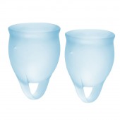 Набор голубых менструальных чаш Feel confident Menstrual Cup - Satisfyer - купить с доставкой в Курске