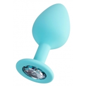 Мятная анальная втулка Brilliant с прозрачным кристаллом - 8 см. - ToyFa - купить с доставкой в Курске