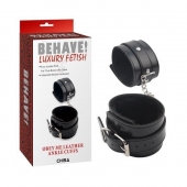 Черные оковы на ноги Obey Me Leather Ankle Cuffs - Chisa - купить с доставкой в Курске