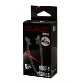 Черные зажимы на соски на цепочке BLAZE DELUXE NIPPLE CLAMPS - Dream Toys - купить с доставкой в Курске