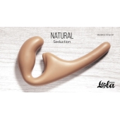 Бежевый безремневой страпон Seduction - 20,5 см. - Lola Games - купить с доставкой в Курске