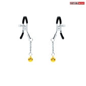 Оригинальные зажимы на соски с желтыми шариками - Notabu - купить с доставкой в Курске Оригинальные зажимы на соски с желтыми шариками - Notabu - купить с доставкой в Курске