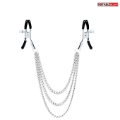 Оригинальные зажимы на соски с тройной цепочкой - Notabu - купить с доставкой в Курске Оригинальные зажимы на соски с тройной цепочкой - Notabu - купить с доставкой в Курске