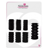 Набор из 7 черных насадок PENIS SLEEVES SET - Dream Toys - в Курске купить с доставкой