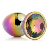 Голографическая анальная втулка с радужным кристаллом - 7,1 см. - Dream Toys - купить с доставкой в Курске