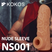 Телесная открытая насадка-реалистик с подхватом мошонки Nude Sleeve M - 12 см. - KOKOS - в Курске купить с доставкой