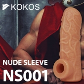 Телесная открытая насадка-реалистик с подхватом мошонки Nude Sleeve S - 10 см. - KOKOS - в Курске купить с доставкой
