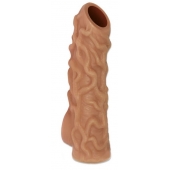 Телесная насадка с венками и открытой головкой Nude Sleeve S - 10 см. - KOKOS - в Курске купить с доставкой
