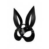 Черная кожаная маска зайки Miss Bunny - БДСМ Арсенал - купить с доставкой в Курске