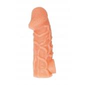 Телесная закрытая насадка с венками Cock Sleeve Size M - 15,6 см. - KOKOS - в Курске купить с доставкой