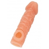 Телесная закрытая насадка с шершавой головкой Cock Sleeve Size L - 17,6 см. - KOKOS - в Курске купить с доставкой
