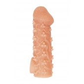 Телесная закрытая насадка с пучками шишечек Cock Sleeve Size S - 13,8 см. - KOKOS - в Курске купить с доставкой