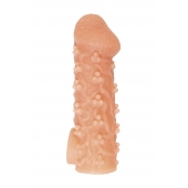 Телесная закрытая насадка с пучками шишечек Cock Sleeve Size L - 17,6 см. - KOKOS - в Курске купить с доставкой