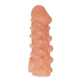 Телесная закрытая насадка с шариками Cock Sleeve Size S - 13,8 см. - KOKOS - в Курске купить с доставкой