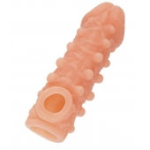 Телесная закрытая насадка с шариками Cock Sleeve Size S - 13,8 см. - KOKOS - в Курске купить с доставкой