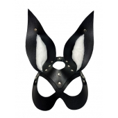 Черная маска зайки с белым мехом на ушках Miss Bunny - БДСМ Арсенал - купить с доставкой в Курске