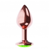 Пробка цвета розового золота с лаймовым кристаллом Diamond Emerald Shine S - 7,2 см. - Lola Games - купить с доставкой в Курске