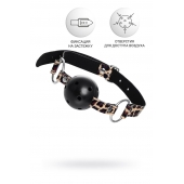 Черный кляп-шар на леопардовых ремешках Anonymo - ToyFa - купить с доставкой в Курске Черный кляп-шар на леопардовых ремешках Anonymo - ToyFa - купить с доставкой в Курске