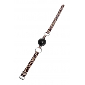 Черный кляп-шар на леопардовых ремешках Anonymo - ToyFa - купить с доставкой в Курске Черный кляп-шар на леопардовых ремешках Anonymo - ToyFa - купить с доставкой в Курске