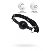 Черный кляп-шар на кожаных ремешках Anonymo - ToyFa - купить с доставкой в Курске Черный кляп-шар на кожаных ремешках Anonymo - ToyFa - купить с доставкой в Курске