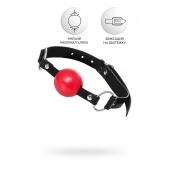 Красный кляп-шар на черных ремешках Anonymo - ToyFa - купить с доставкой в Курске Красный кляп-шар на черных ремешках Anonymo - ToyFa - купить с доставкой в Курске