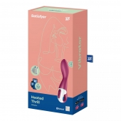 Малиновый вибромассажер для стимуляции G-точки Heated Thrill - 20,6 см. - Satisfyer