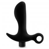 Черный анальный вибратор Silicone Vibrating Prostate Massager 01 - 10,8 см. - Blush Novelties - в Курске купить с доставкой
