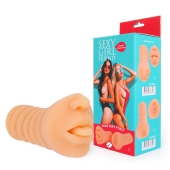 Телесный мастурбатор-ротик с высунутым язычком - Bior toys - в Курске купить с доставкой
