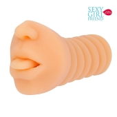 Телесный мастурбатор-ротик с высунутым язычком - Bior toys - в Курске купить с доставкой