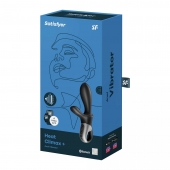 Черный анальный вибратор Heat Climax+ с функцией нагрева - 20,6 см. - Satisfyer - в Курске купить с доставкой