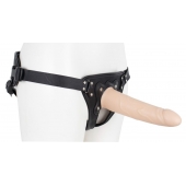 Пустотелый страпон Harness CLASSIC с бандажом - 19,5 см. - LOVETOY (А-Полимер) - купить с доставкой в Курске