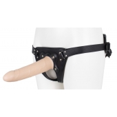 Пустотелый страпон Harness CLASSIC с бандажом - 19,5 см. - LOVETOY (А-Полимер) - купить с доставкой в Курске