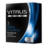 Презервативы VITALIS PREMIUM delay   cooling с охлаждающим эффектом - 3 шт. - Vitalis - купить с доставкой в Курске