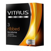 Ребристые презервативы VITALIS PREMIUM ribbed - 3 шт. - Vitalis - купить с доставкой в Курске